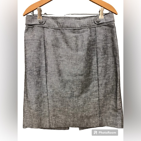 Banana Republic dark grey and white linen cotton blend jacket and skirt. Size 10 - Picture 2 of 11